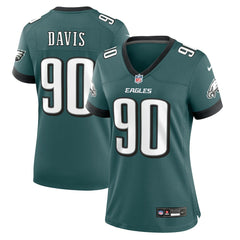 Jordan Davis Philadelphia Eagles Women's Team Game Jersey - Midnight Green Jerseys