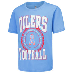 Tennessee Titans Youth Oilers Throwback Stitched Up Retro Logo T-Shirt - Light Blue T-shirts