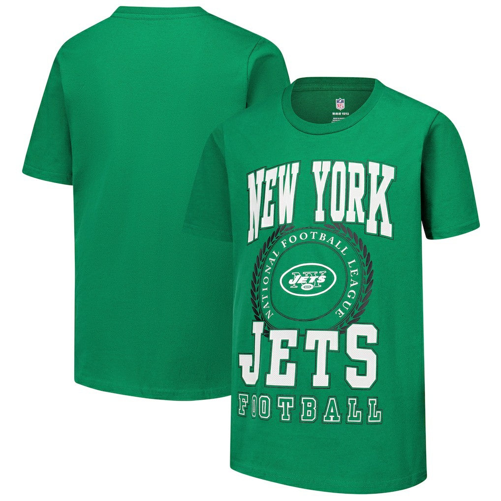 New York Jets Youth Stitched Up Retro Logo T-Shirt - Green T-shirts