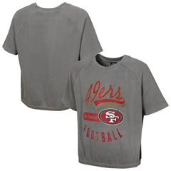 San Francisco 49ers Women's Mineral Wash Short Sleeve Top - Gray Tops