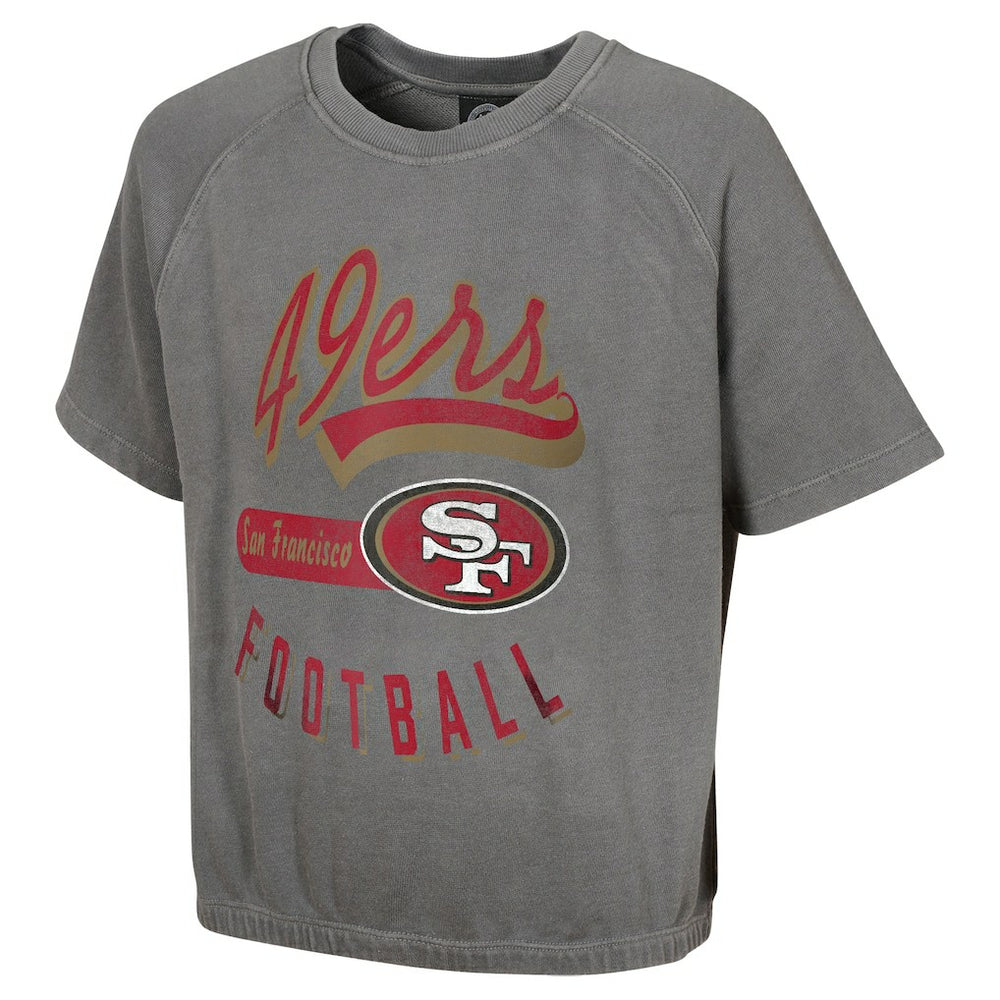 San Francisco 49ers Women's Mineral Wash Short Sleeve Top - Gray Tops