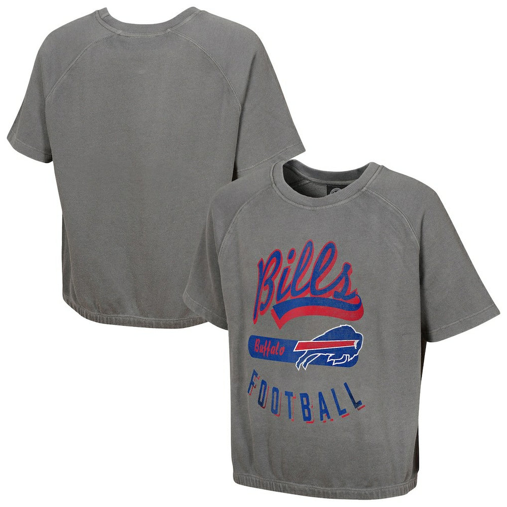 Buffalo Bills Women's Mineral Wash Short Sleeve Top - Gray Tops