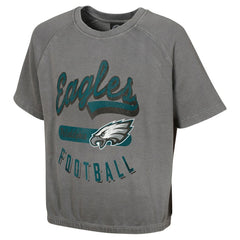 Philadelphia Eagles Women's Mineral Wash Short Sleeve Top - Gray Tops