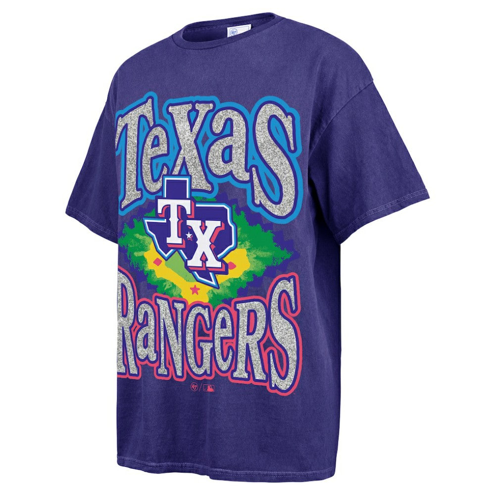 Texas Rangers '47 Women's Flashing Lights Boyfriend T-Shirt - Navy T-shirts