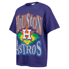 Houston Astros '47 Women's Flashing Lights Boyfriend T-Shirt - Navy T-shirts