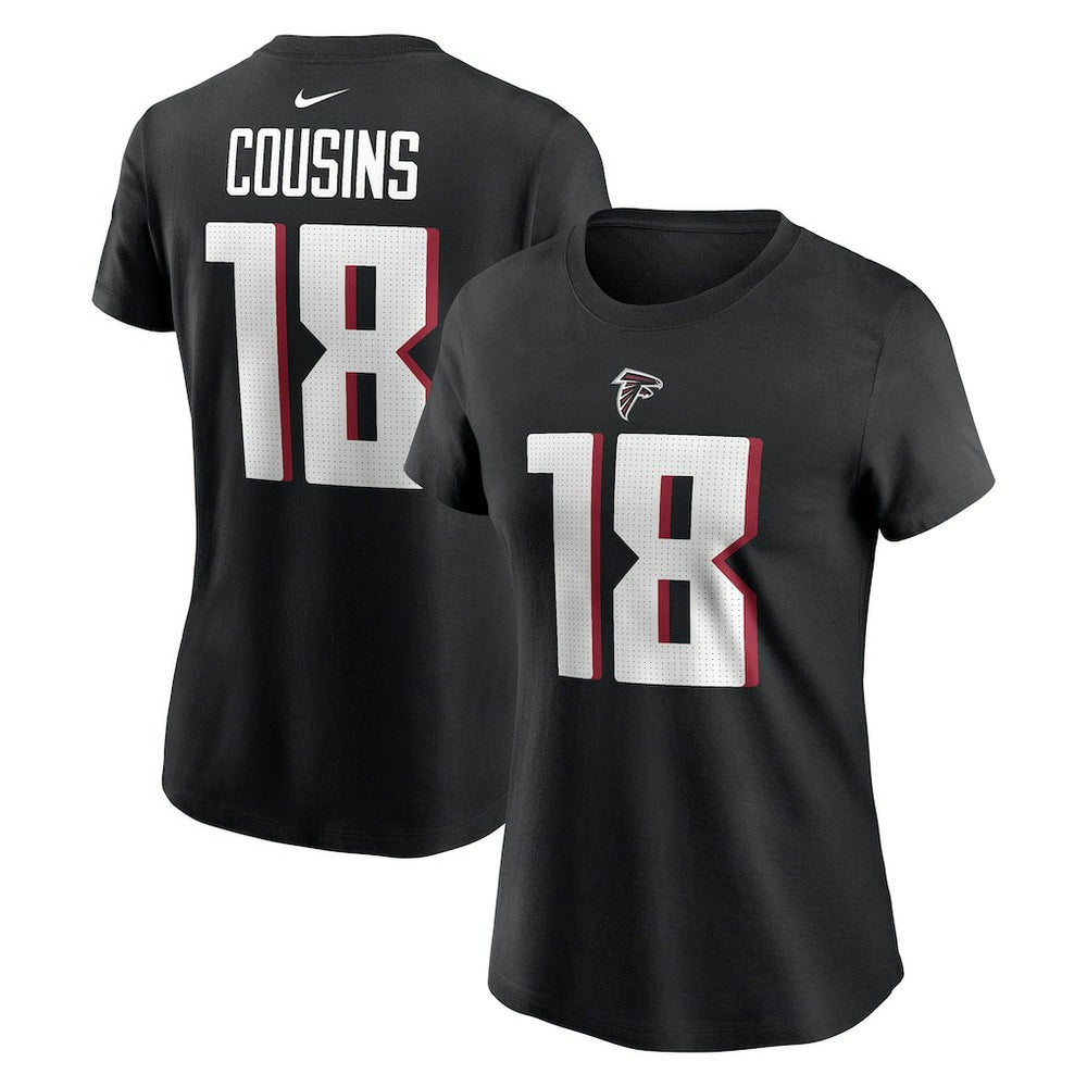 Kirk Cousins Atlanta Falcons Women's Player Name & Number T-Shirt - Black T-shirts