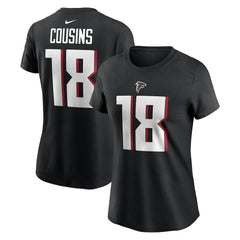 Kirk Cousins Atlanta Falcons Women's Player Name & Number T-Shirt - Black T-shirts
