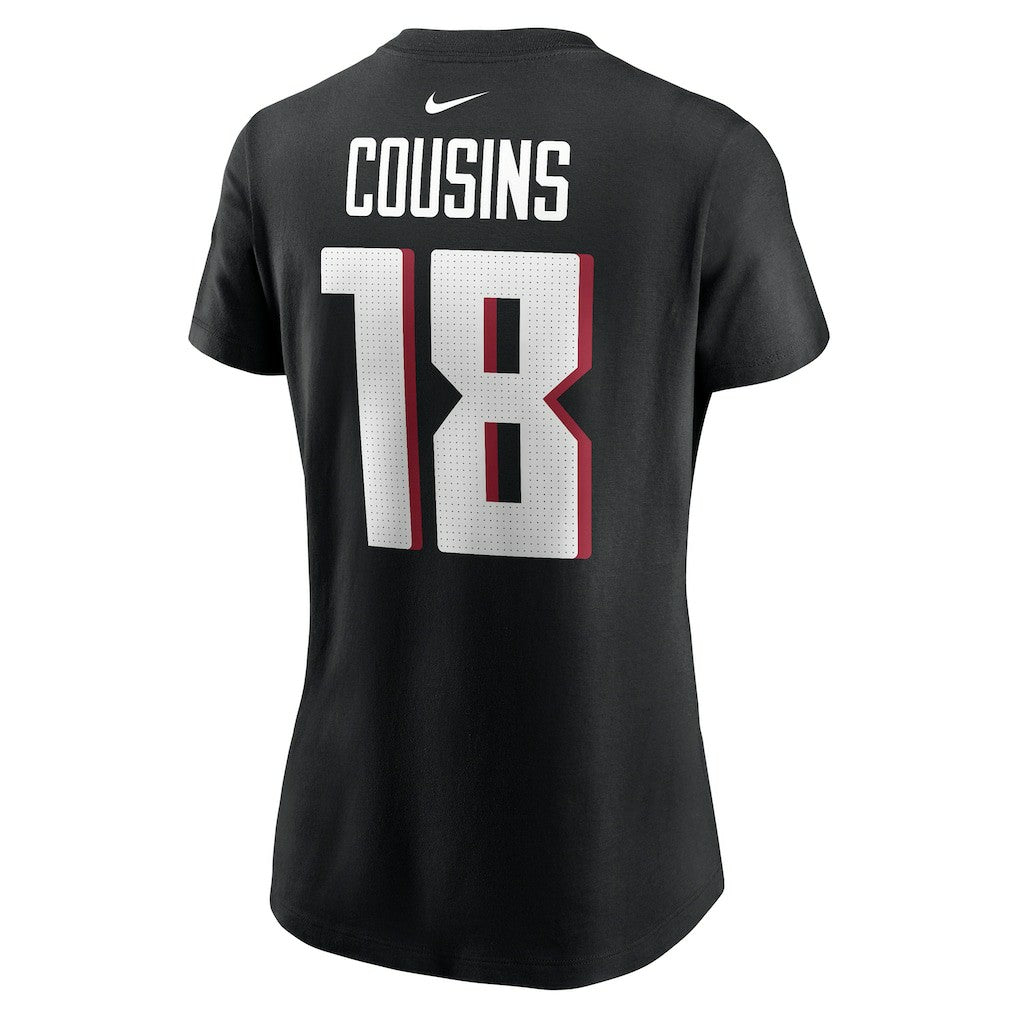 Kirk Cousins Atlanta Falcons Women's Player Name & Number T-Shirt - Black T-shirts