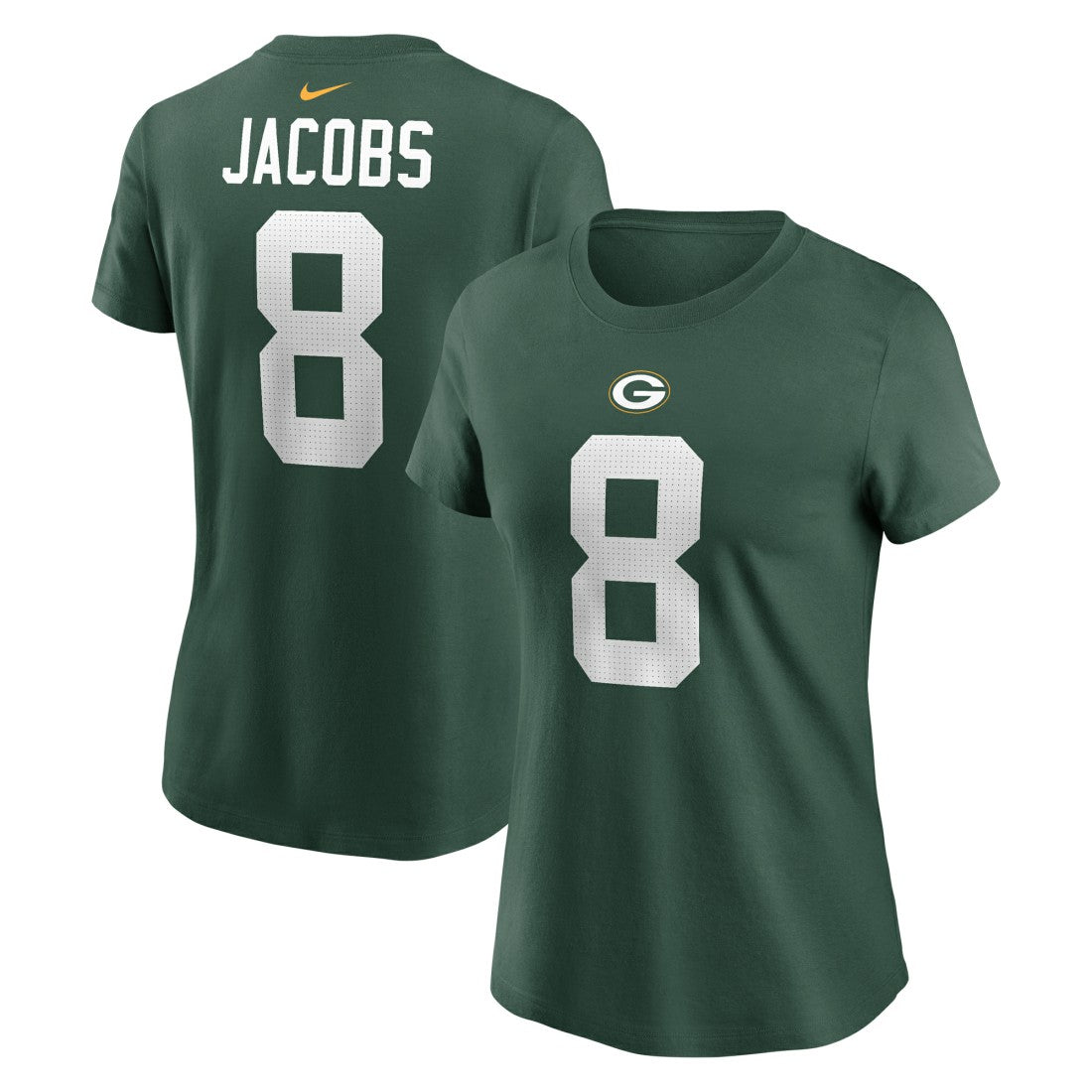 Josh Jacobs Green Bay Packers Women's Player Name & Number T-Shirt - Green T-shirts