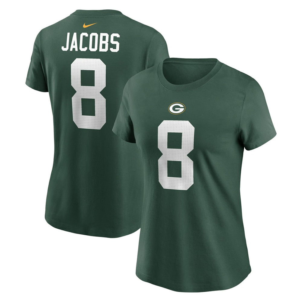 Josh Jacobs Green Bay Packers Women's Player Name & Number T-Shirt - Green T-shirts