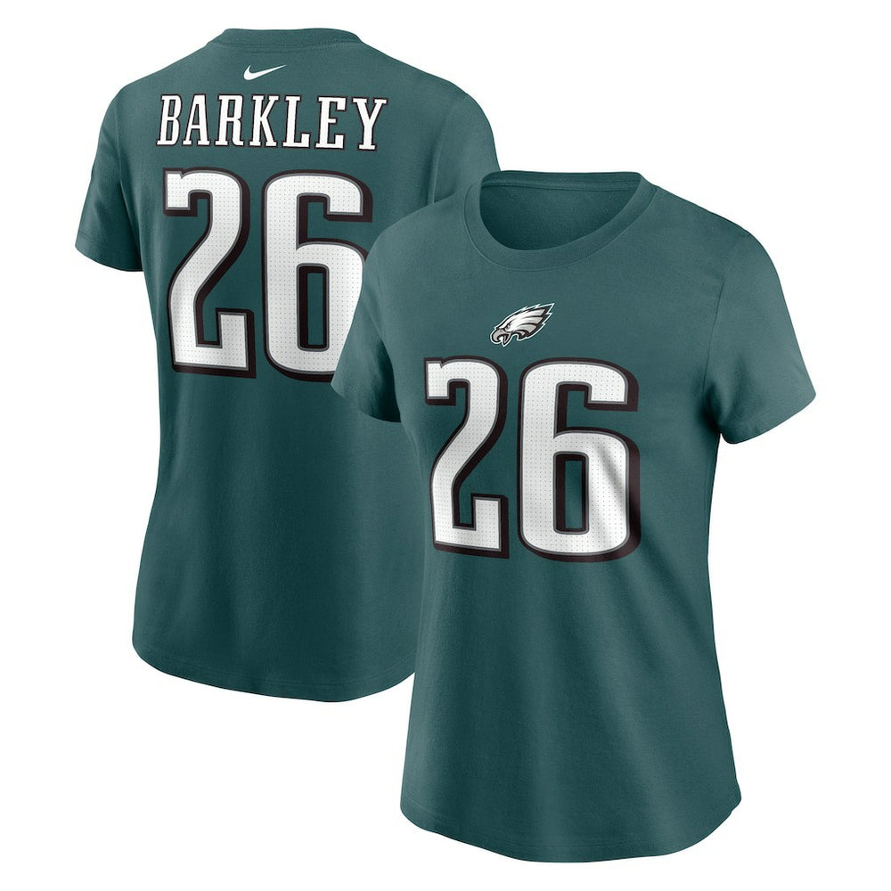 Saquon Barkley Philadelphia Eagles Women's Player Name & Number T-Shirt - Midnight Green T-shirts