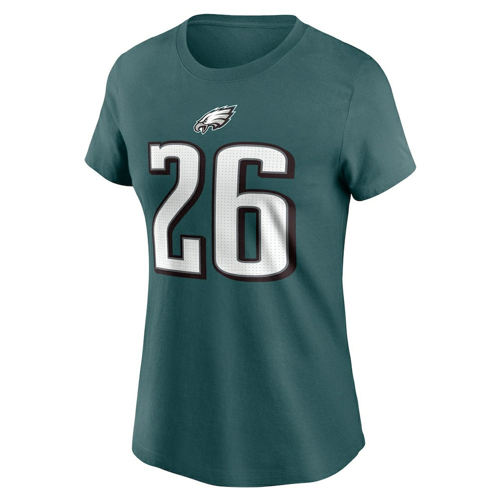 Saquon Barkley Philadelphia Eagles Women's Player Name & Number T-Shirt - Midnight Green T-shirts