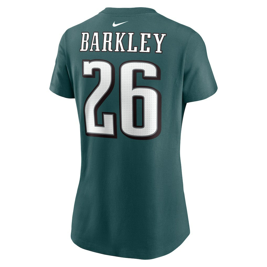 Saquon Barkley Philadelphia Eagles Women's Player Name & Number T-Shirt - Midnight Green T-shirts