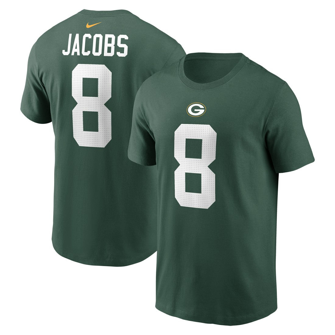 Josh Jacobs Green Bay Packers Player Name & Number T-Shirt - Green T-shirts