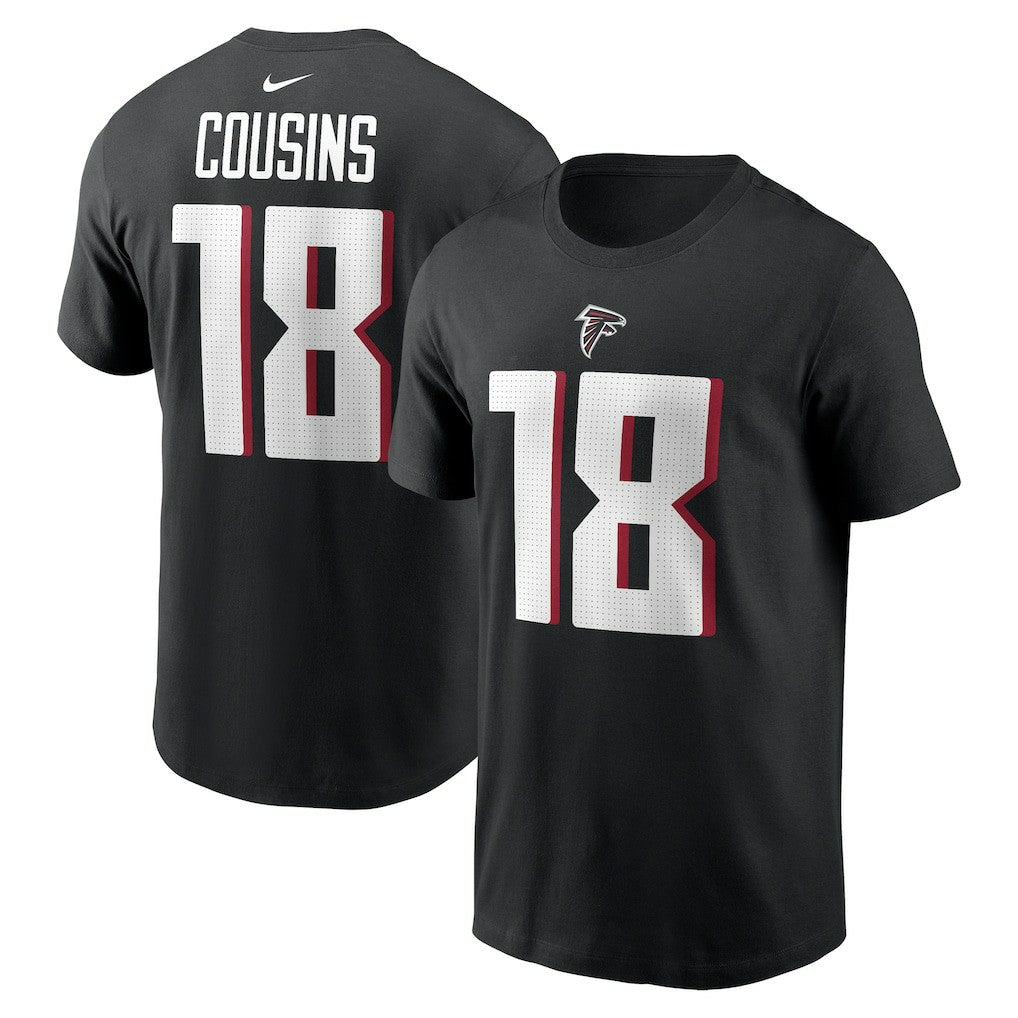 Kirk Cousins Atlanta Falcons Player Name & Number T-Shirt - Black T-shirts
