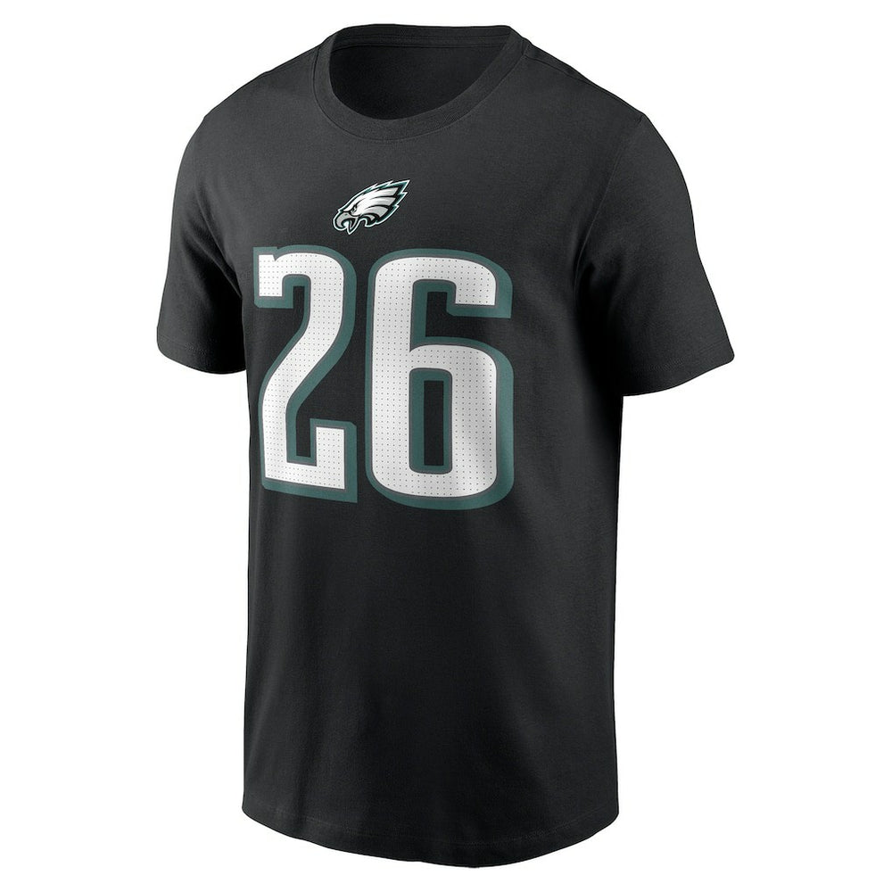 Saquon Barkley Philadelphia Eagles Player Name & Number T-Shirt - Black T-shirts