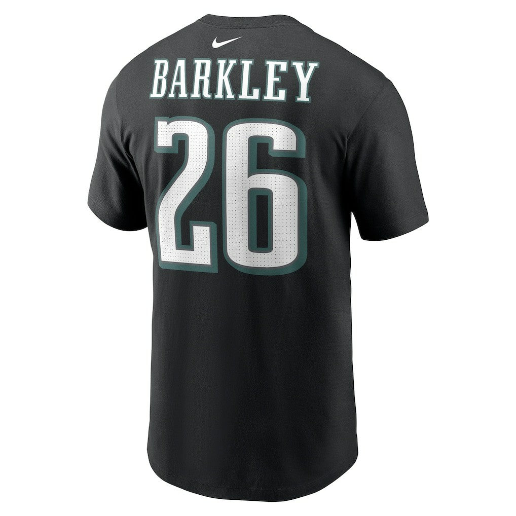Saquon Barkley Philadelphia Eagles Player Name & Number T-Shirt - Black T-shirts