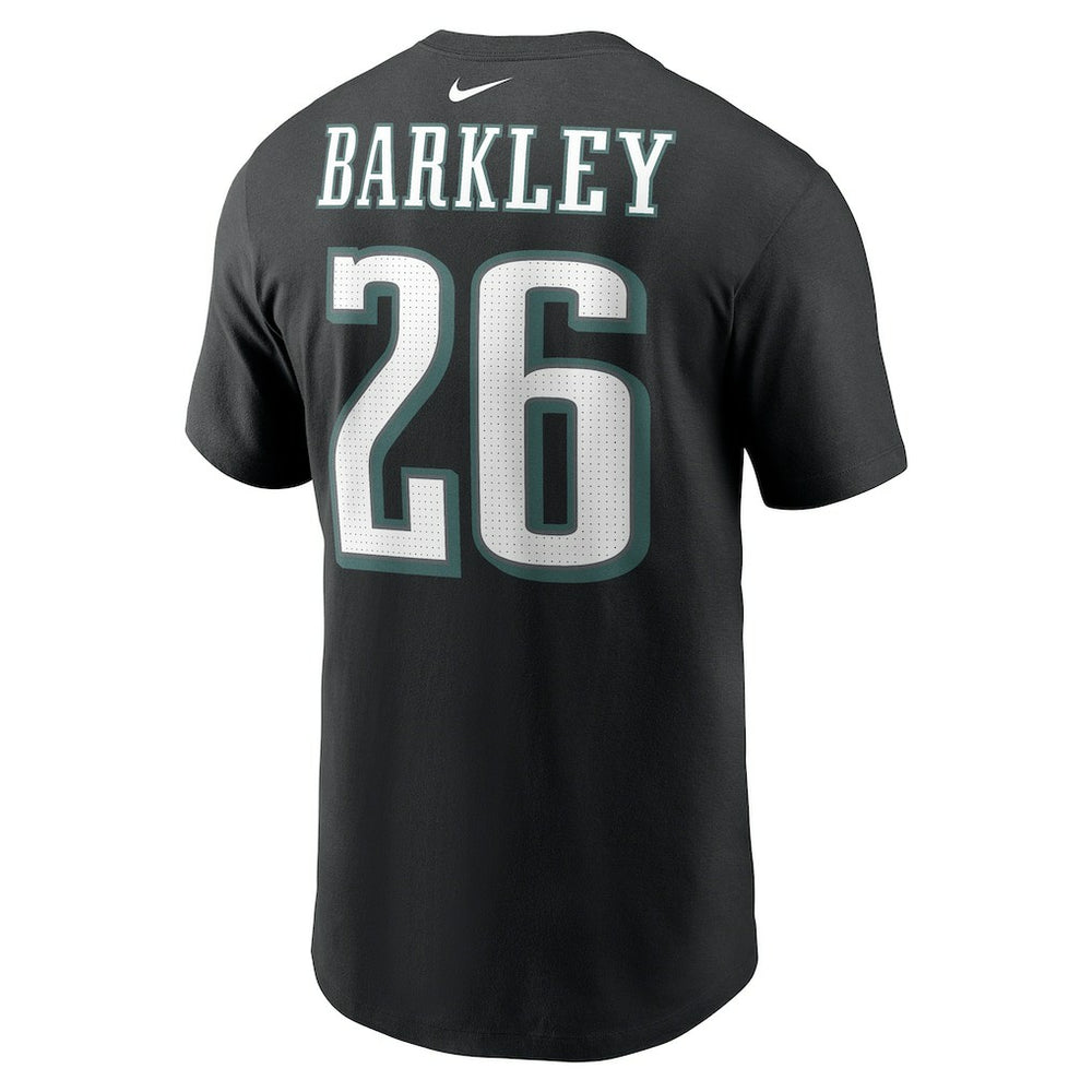 Saquon Barkley Philadelphia Eagles Player Name & Number T-Shirt - Black T-shirts