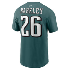 Saquon Barkley Philadelphia Eagles Player Name & Number T-Shirt - Midnight Green T-shirts