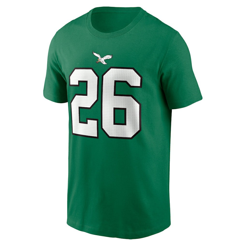 Saquon Barkley Philadelphia Eagles Player Name & Number T-Shirt - Kelly Green T-shirts