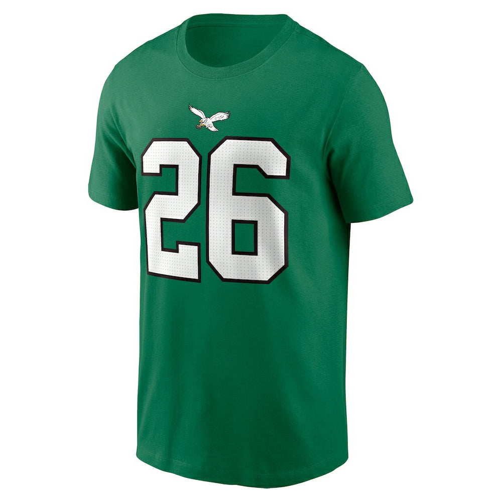 Saquon Barkley Philadelphia Eagles Player Name & Number T-Shirt - Kelly Green T-shirts