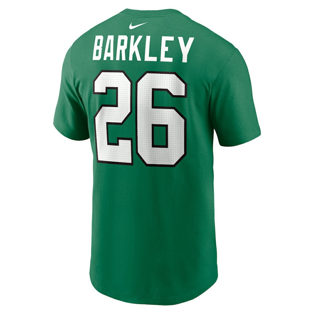 Saquon Barkley Philadelphia Eagles Player Name & Number T-Shirt - Kelly Green T-shirts