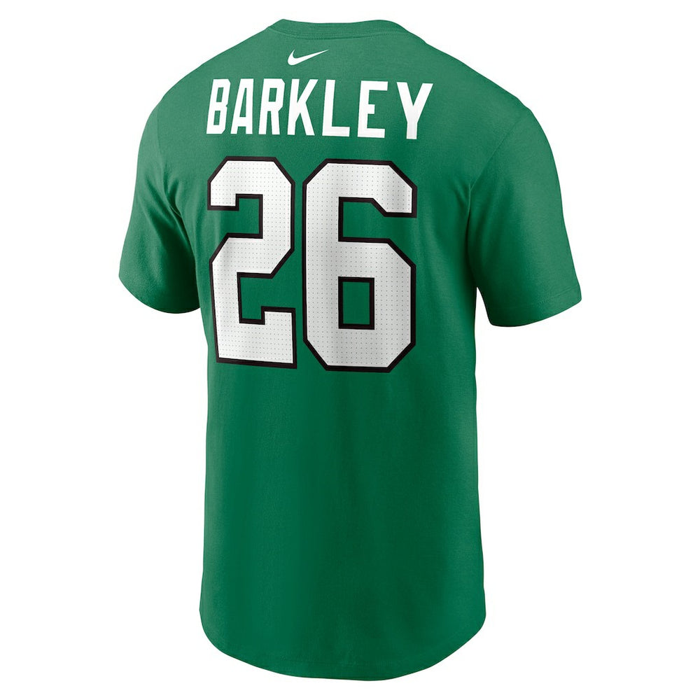 Saquon Barkley Philadelphia Eagles Player Name & Number T-Shirt - Kelly Green T-shirts