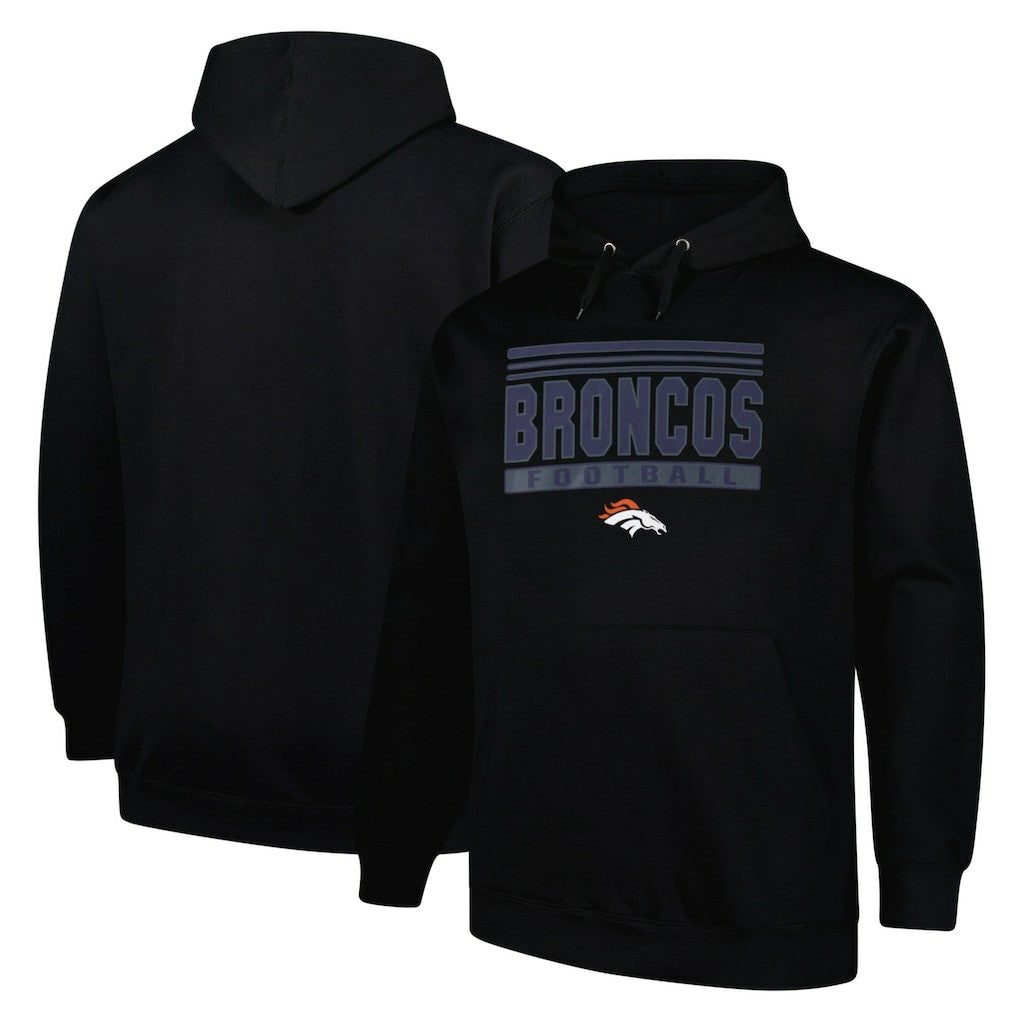 Denver Broncos Big & Tall Pop Pullover Hoodie - Black Hoodies