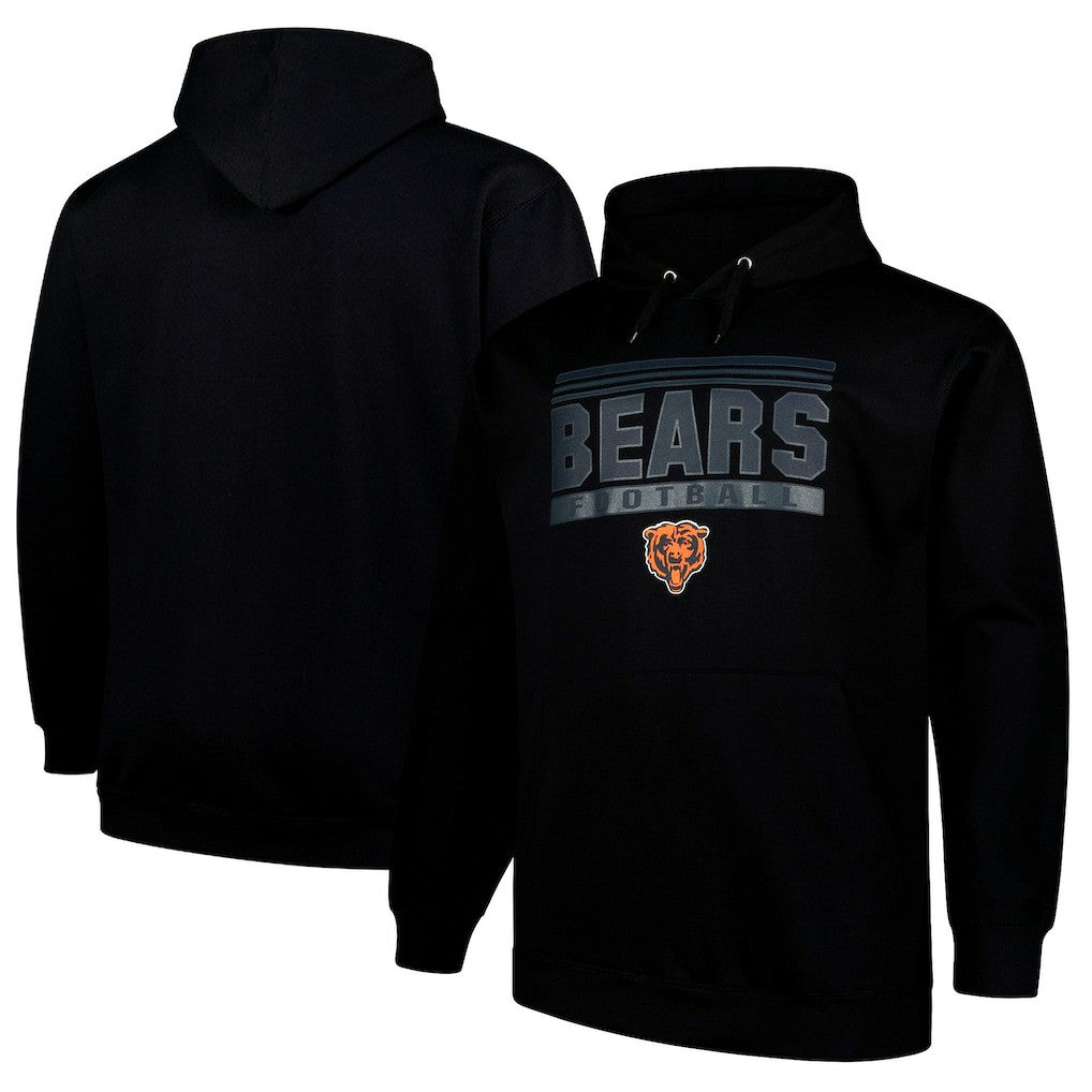 Chicago Bears Big & Tall Pop Pullover Hoodie - Black Hoodies