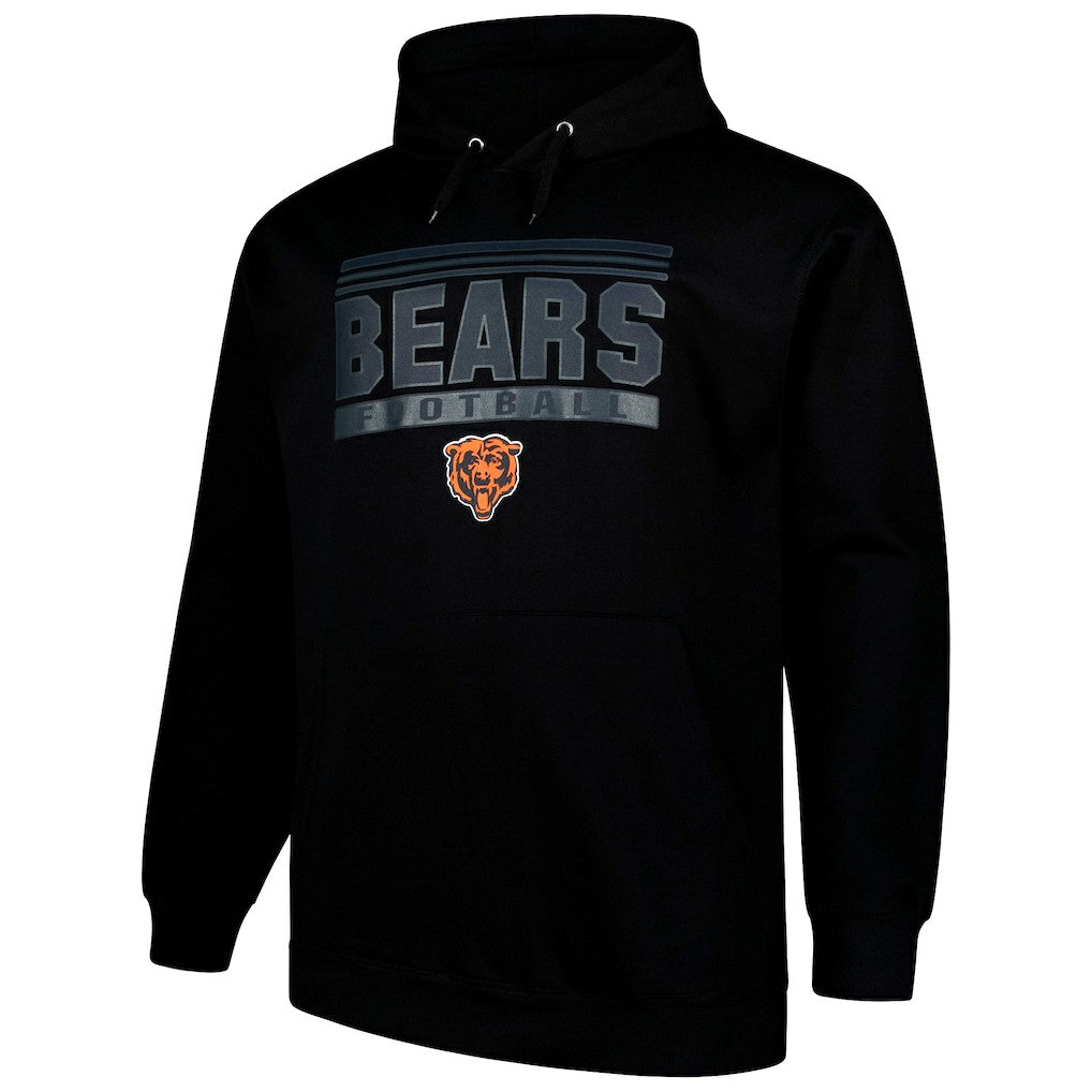 Chicago Bears Big & Tall Pop Pullover Hoodie - Black Hoodies