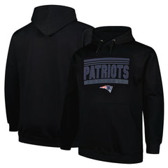 New England Patriots Big & Tall Pop Pullover Hoodie - Black Hoodies