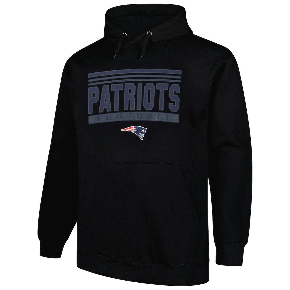 New England Patriots Big & Tall Pop Pullover Hoodie - Black Hoodies