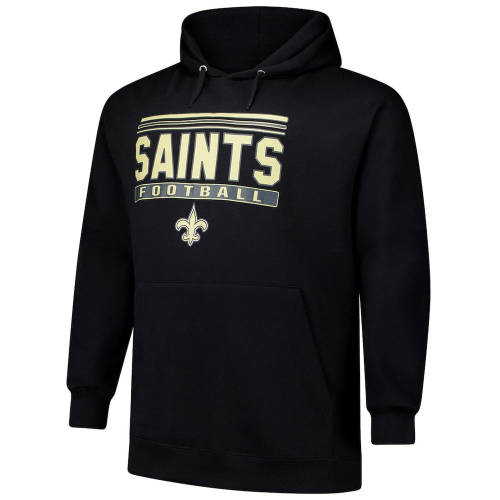 New Orleans Saints Big & Tall Pop Pullover Hoodie - Black Hoodies