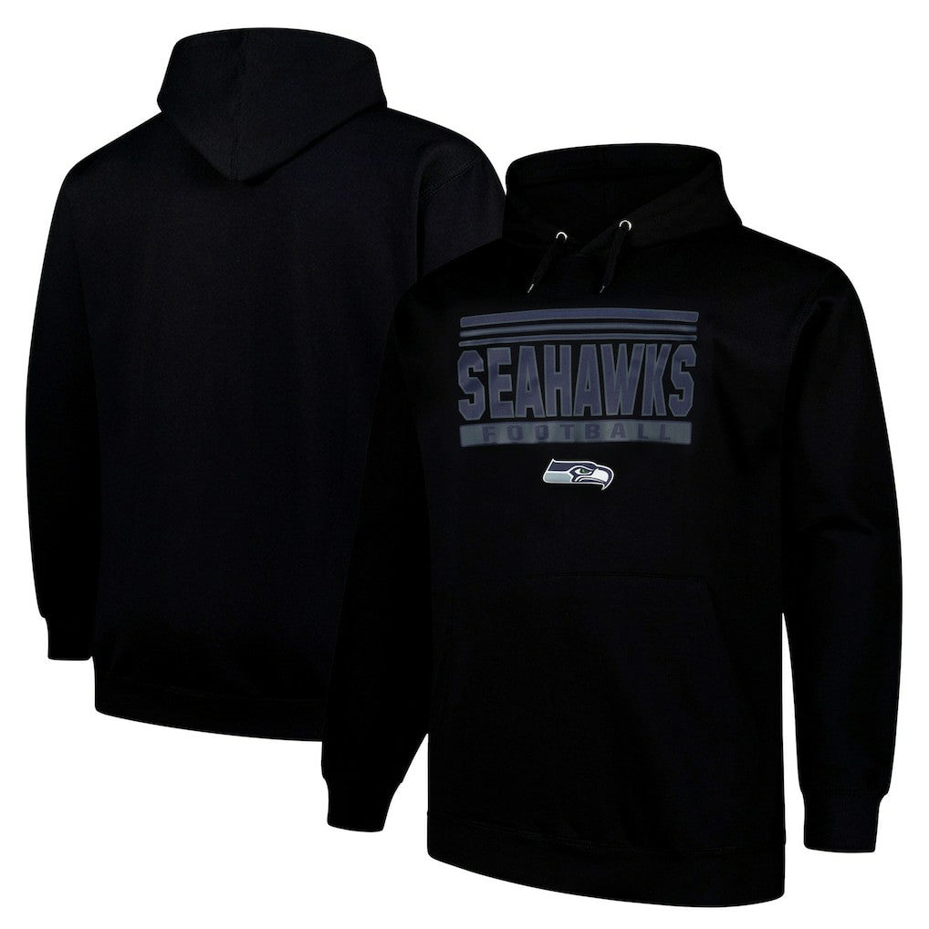 Seattle Seahawks Big & Tall Pop Pullover Hoodie - Black Hoodies