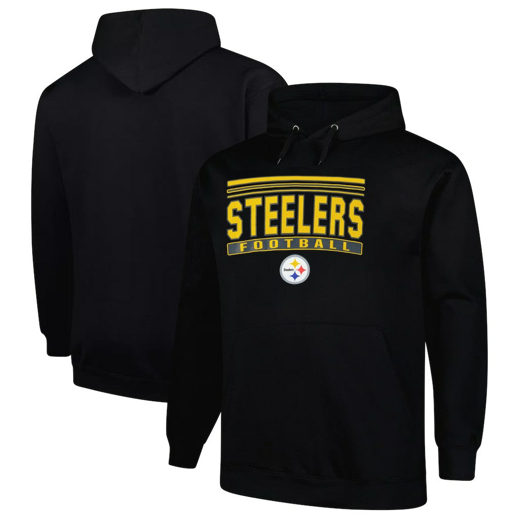 Pittsburgh Steelers Big & Tall Pop Pullover Hoodie - Black Hoodies