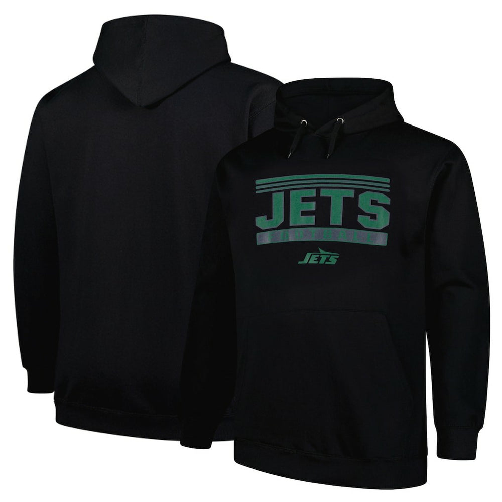 New York Jets Big & Tall Pop Pullover Hoodie - Black Hoodies