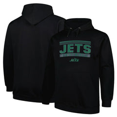 New York Jets Big & Tall Pop Pullover Hoodie - Black Hoodies