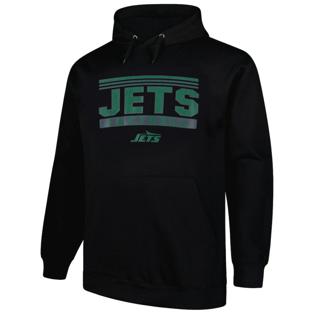 New York Jets Big & Tall Pop Pullover Hoodie - Black Hoodies