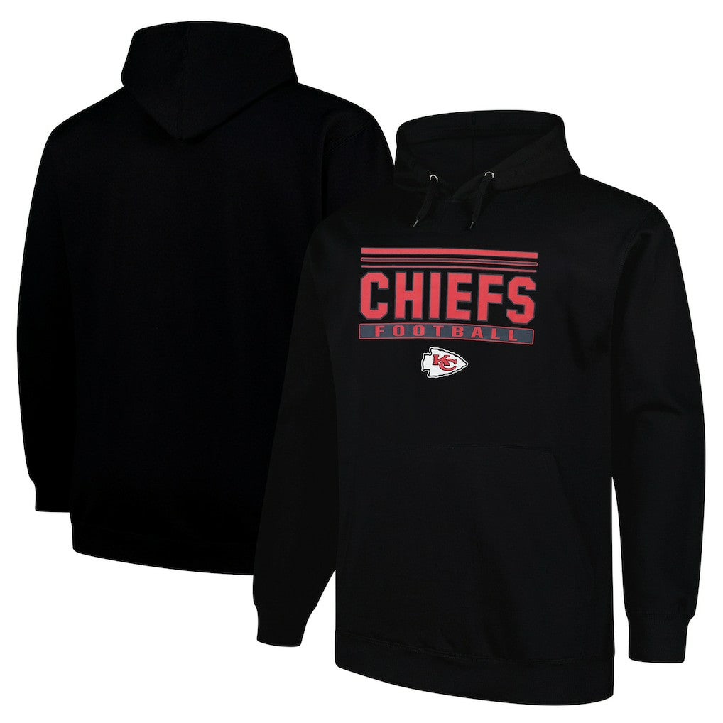 Kansas City Chiefs Big & Tall Pop Pullover Hoodie - Black Hoodies