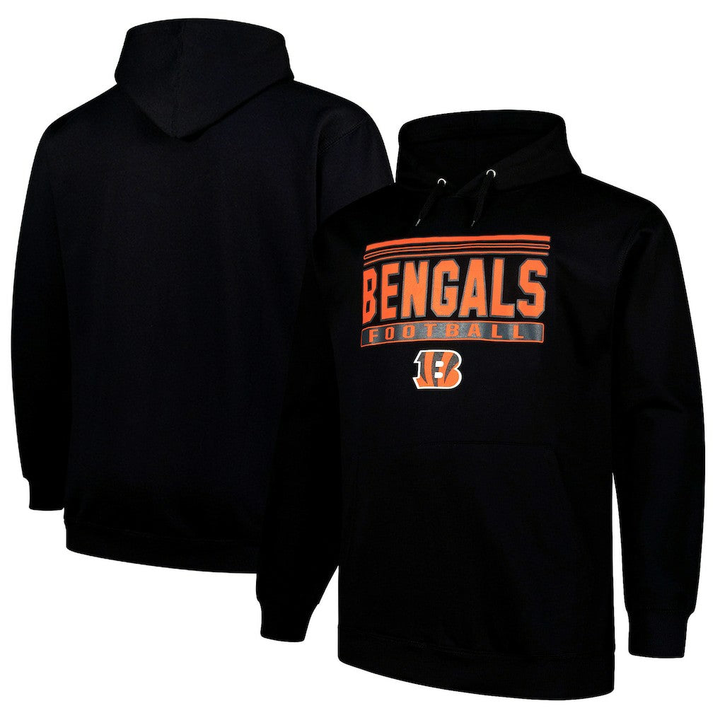 Cincinnati Bengals Big & Tall Pop Pullover Hoodie - Black Hoodies