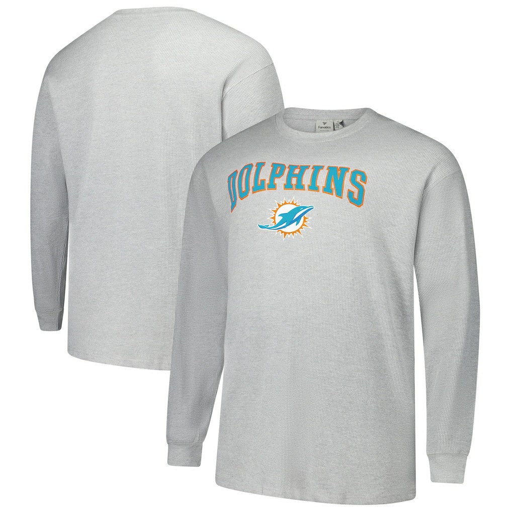 Miami Dolphins Big & Tall Thermal Long Sleeve T-Shirt - Heather Gray T-shirts