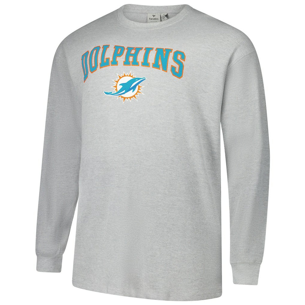 Miami Dolphins Big & Tall Thermal Long Sleeve T-Shirt - Heather Gray T-shirts
