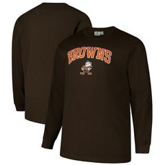 Cleveland Browns Big & Tall Throwback Thermal Long Sleeve T-Shirt - Brown T-shirts