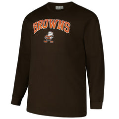 Cleveland Browns Big & Tall Throwback Thermal Long Sleeve T-Shirt - Brown T-shirts