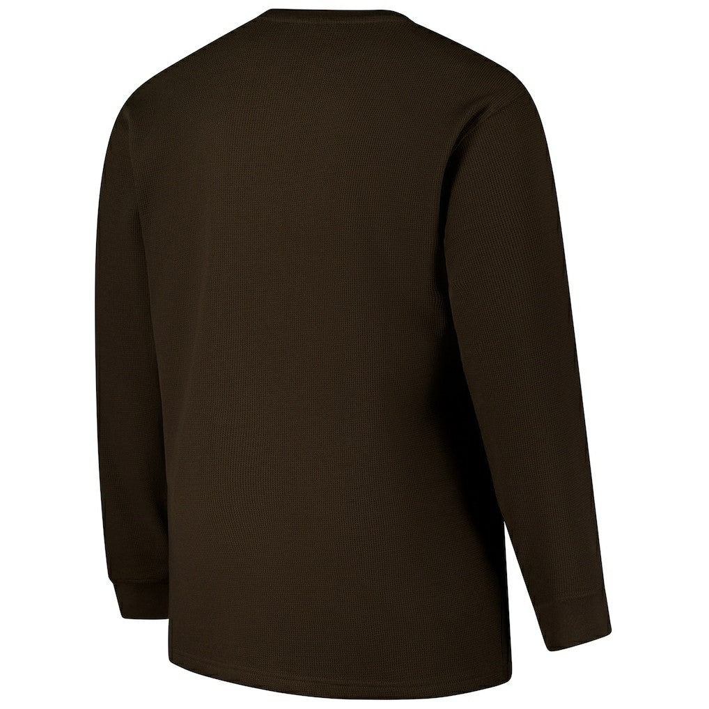 Cleveland Browns Big & Tall Throwback Thermal Long Sleeve T-Shirt - Brown T-shirts
