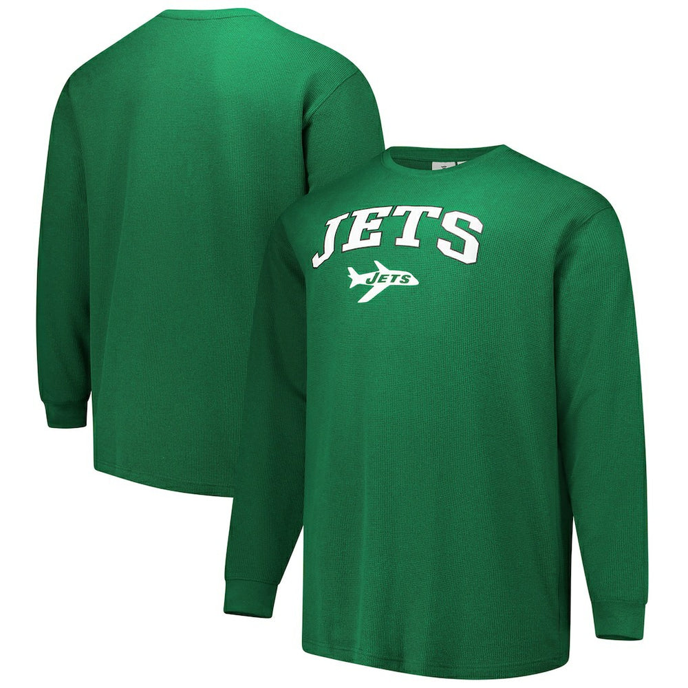 New York Jets Big & Tall Throwback Thermal Long Sleeve T-Shirt - Kelly Green T-shirts