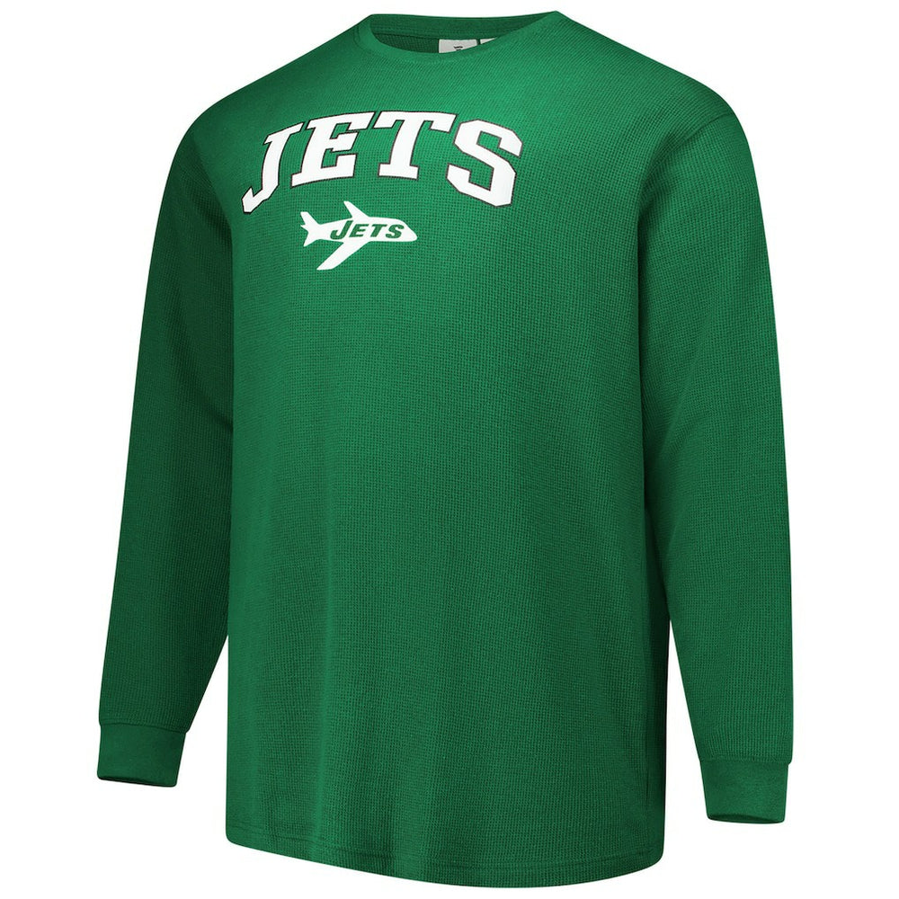 New York Jets Big & Tall Throwback Thermal Long Sleeve T-Shirt - Kelly Green T-shirts