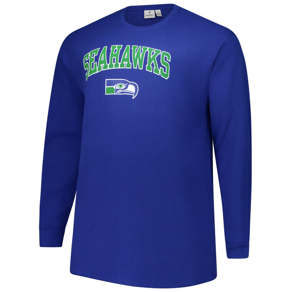 Seattle Seahawks Big & Tall Throwback Thermal Long Sleeve T-Shirt - Royal T-shirts