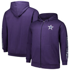 Dallas Cowboys Big & Tall Sleeve Hit Full-Zip Hoodie - Purple Hoodies