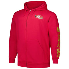 San Francisco 49ers Big & Tall Sleeve Hit Full-Zip Hoodie - Scarlet Hoodies